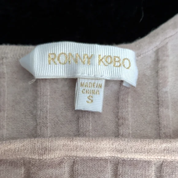 Ronny Kobo Rosette Oatmeal One-Shoulder Top - Picture 2 of 4